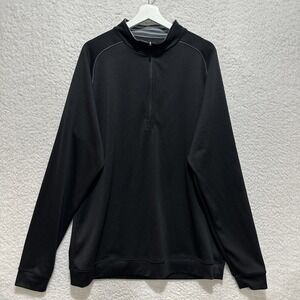 Straight Down 1/4 Zip Pullover Men's Size XL Black